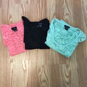 Lot of 3 lace shirts